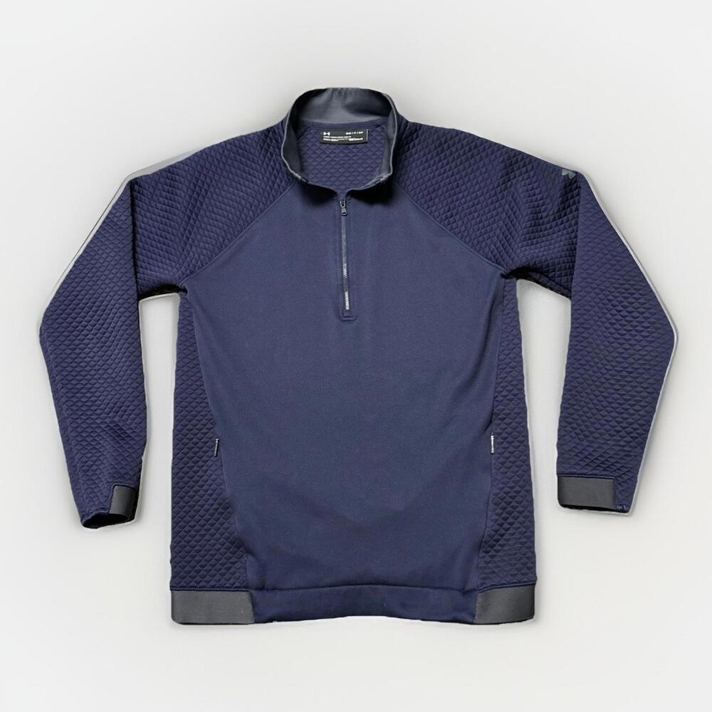 Under Armour 1/4 Zip Golf Jacket ColdGear Blue‎ Performance Pullover Men’s Small